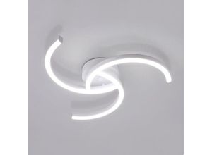 0774663697524 - Moderne led Deckenleuchte 24W 52cm Helix-Design Deckenlampe für Wohnzimmer Schlafzimmer Küche - Weiß - Kaltweißes Licht 6500K - Comely