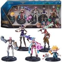 0778988384329 - League of Legends - 10cm Actionfiguren 5er Pack (Vi Caitlyn Ekko Heimerdinger und exklusiver Jinx) jeweils mit Accessoires und Ausstellungssockel Spielfigur