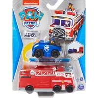 0778988387290 - Paw Patrol True Metal Team 2er Set Feuerwehrwagen und Polizeiauto mit Chase Spielfahrzeug