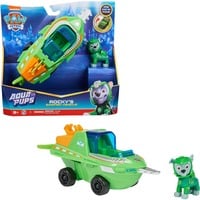 0778988446720 - PAW Patrol Aqua Pups - Basis Fahrzeug im Sägefisch-Design mit Rocky-Welpenfigur Spielfahrzeug