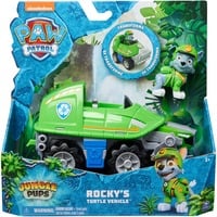 0778988490648 - Paw Patrol Jungle Pups - Schnappschildkröten-Fahrzeug mit Rocky-Figur Spielfahrzeug