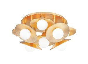 0782042467873 - Hudson Valley Emerald 9 Light Semi Flush Vintage Blattgold