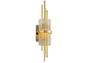 0782042683235 - Hudson Valley Lighting - Symphony 1 Leuchte Wandleuchte Blattgold Edelstahl poliert Glas