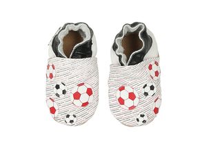 0782248846373 - - Krabbelschuhe SOCCER BALLS in rot weiß Gr18 19