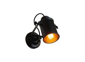 0782855957165 - Goeco - Retro Industrielle Wandleuchte Schwarz Vintage Wandlampe Innen Industrielampe Strahler Schwenkbar Metall Wandleuchten Deckenlampe für Flur