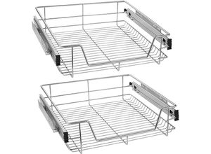 0783223865860 - UISEBRT 2x Kuechenschublade Teleskopschublade 60cm - Kuechenschrank Schrankauszug Schlafzimmerschraenke Korbauszug Vollauszug(60cm)