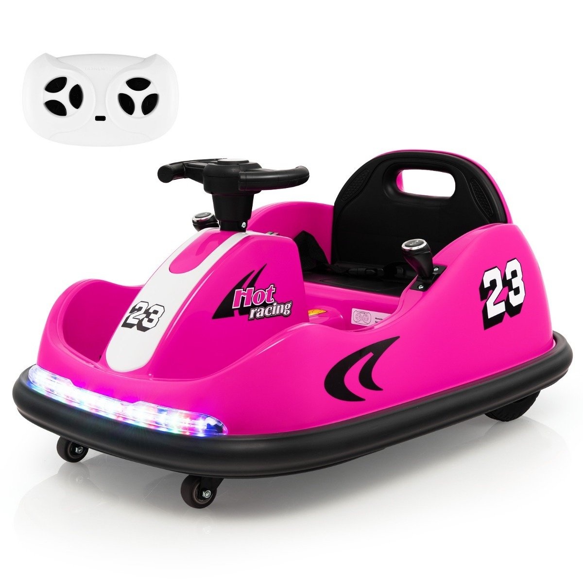 0783501230120 - Costway Autoscooter 12 V OULLINE KINDER AUToscooter mit 360-Grad-Drehung und Vorwärts- und Rückwärtsfunktion rosa