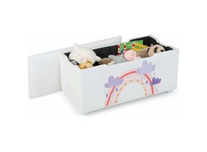 0783501243403 - Aufbewahrungsbox Spielzeugkiste mit Abnehmbarem Deckel 75 x 36 x 38 cm mdf pvc Verstellbare Füße Schönes Aussehen Sitzhocker für Wohnzimmer