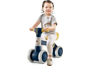 0783501268529 - Baby Bike 4-Rad Kinderfahrrad ohne Pedale 555 x 26 x 39 cm dunkelgrau + gelb