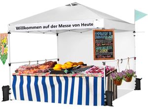 0783501268741 - 3 m x 3 m große Faltmarkise mit Seitenwand weiß