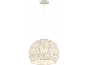 0783501290681 - Costway - Retro Pendelleuchte Papier Boho Lampe Hängend Rustikal D43H34cm Geflochten Hängelampe Korb E27-Glühbirne (nicht Inkl) Hängelampe für