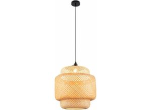 0783501290704 - Pendelleuchte Bambus Boho Lampe Hängend Rustikal 40 40 43cm Geflochten Hängelampe Korb E27-Glühbirne (Nicht Inkl) Hängelampe für Schlafzimmer