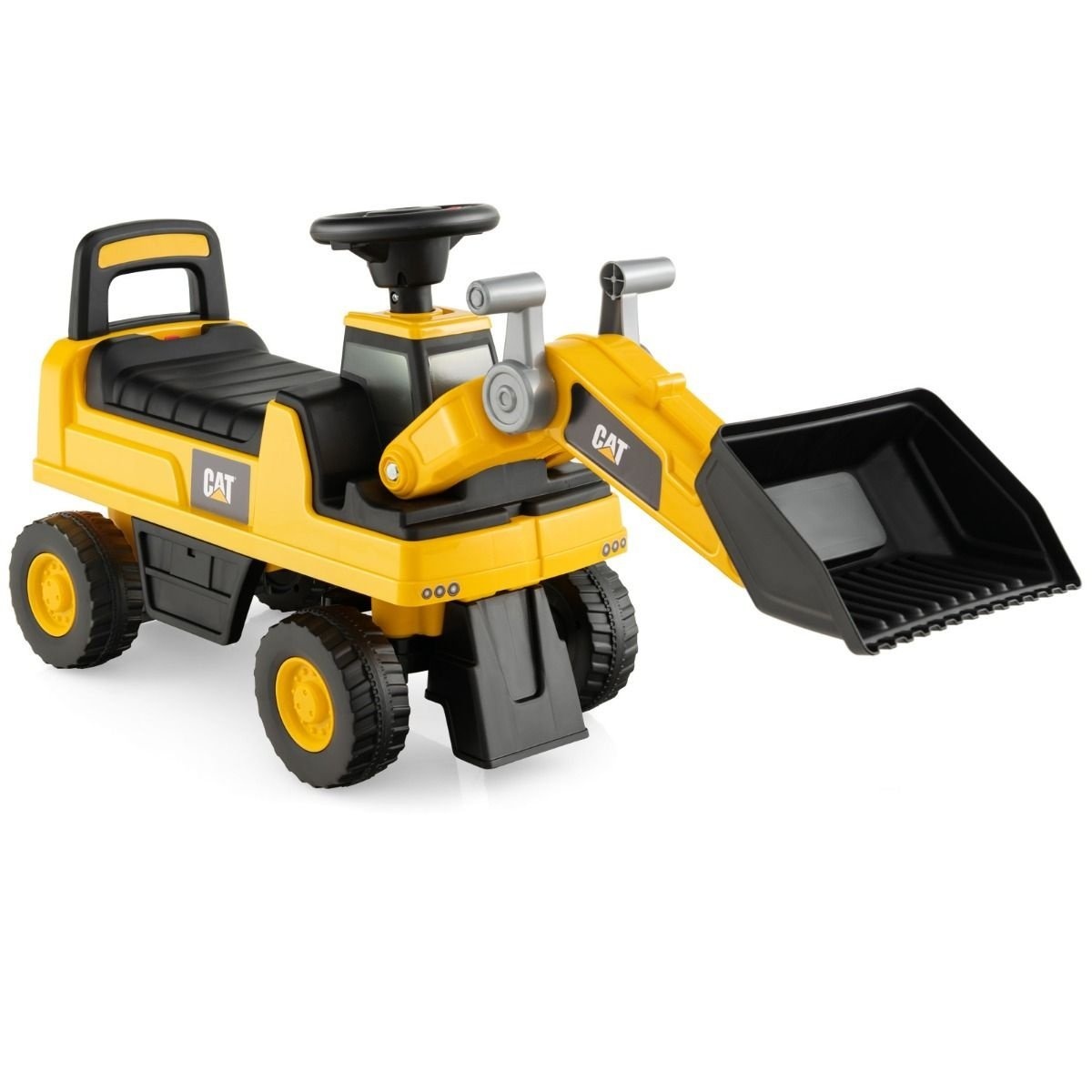 0783501297420 - Toy Excavator - Verstellbare Schaufel - Mit Rückenlehne und rutschfesten Reifen - Gelb - 88 x 30 x 49 cm