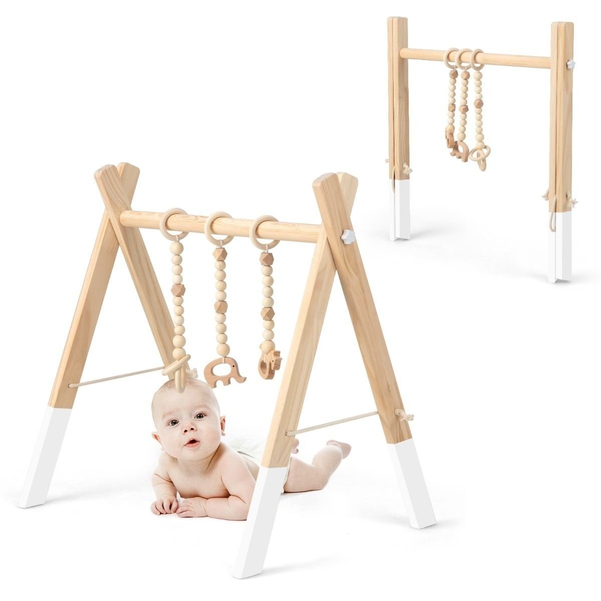 0783501298366 - Wooden Fitness Rack - Für Babys ab 3 Monaten - 59 x 45 x 60 cm