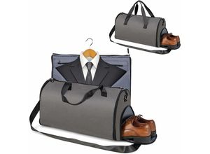 0783501315148 - Goplus - Tragetasche für Kleidersack 2-in-1 Reisetasche mit Schuhfach Krawattentasche Reisepass-Tasche und abnehmbarem Gurt 50L Hänge-Kleidersack