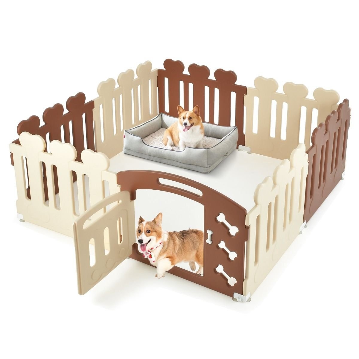 0783501338369 - Puppy Run 8 Paneele - Beige Braun - 60cm hoch