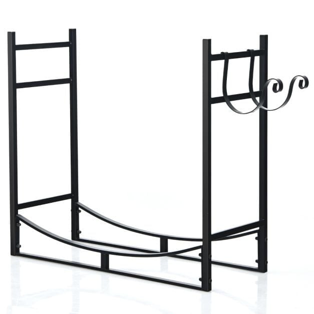 0783501340577 - Brennholzregal Metall Brennholzregal Brennholzregal Schwarz ohne Brennholzzubehör (84 x 33 x 76 cm)
