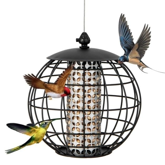 0783501340652 - Metall-Vogelfutterhaus - Wetterfeste Kugel - 3KG Kapazität - 21 x 225 cm - Schwarz 0783501340652 - Metall-Vogelfutterhaus - Wetterfeste Kugel - 3KG Kapazität - 21 x 225 cm - Schwarz
