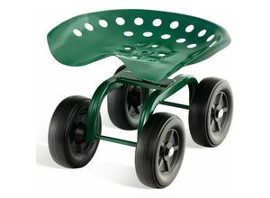 0783501344056 - Siège de Jardin Roulant pour Travail avec Hauteur Réglable 28-405 cm Tabouret de Jardinage avec Siège Pivotant à 360° sur Larges Roues