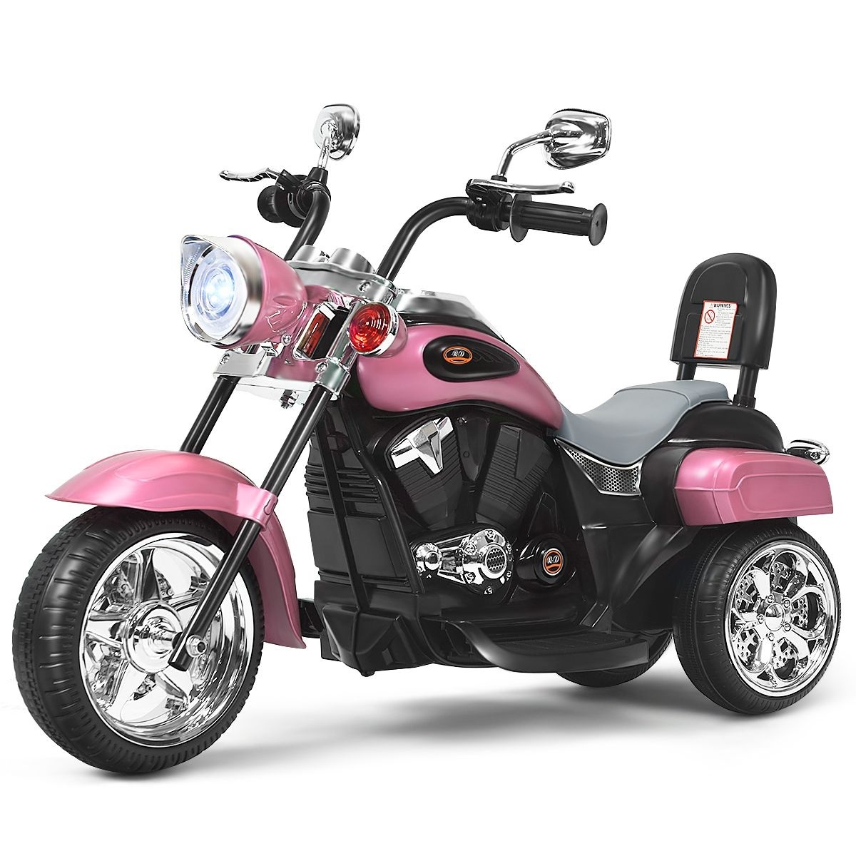 0783501366577 - Costway Elektromotorrad - für Kinder - mit Rückspiegel - Dreirad - umschaltbarer Scheinwerfer - ab 3 Jahren - 6V - 25-3km h - rosa