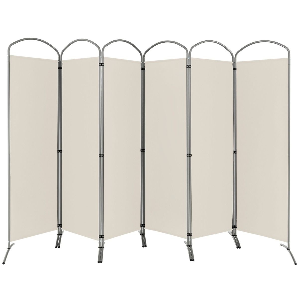 0783501367123 - Küsten-Faltwand - 6 Stück - faltbar - 331 x 51 x 188 cm - Beige