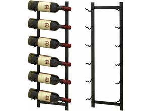 0783501367628 - Costway - Weinregal Wand für 6 Weinflaschen Flaschenhalter Metall Flaschenregal Industrial Aufbewahrungsregal schwarz (6 Weinflaschen)