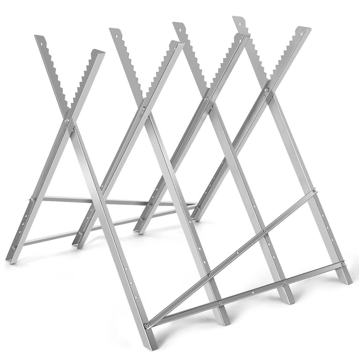 0783501390817 - Steel Sägebock - klappbar - 82 x 82 x 80 cm - Silber