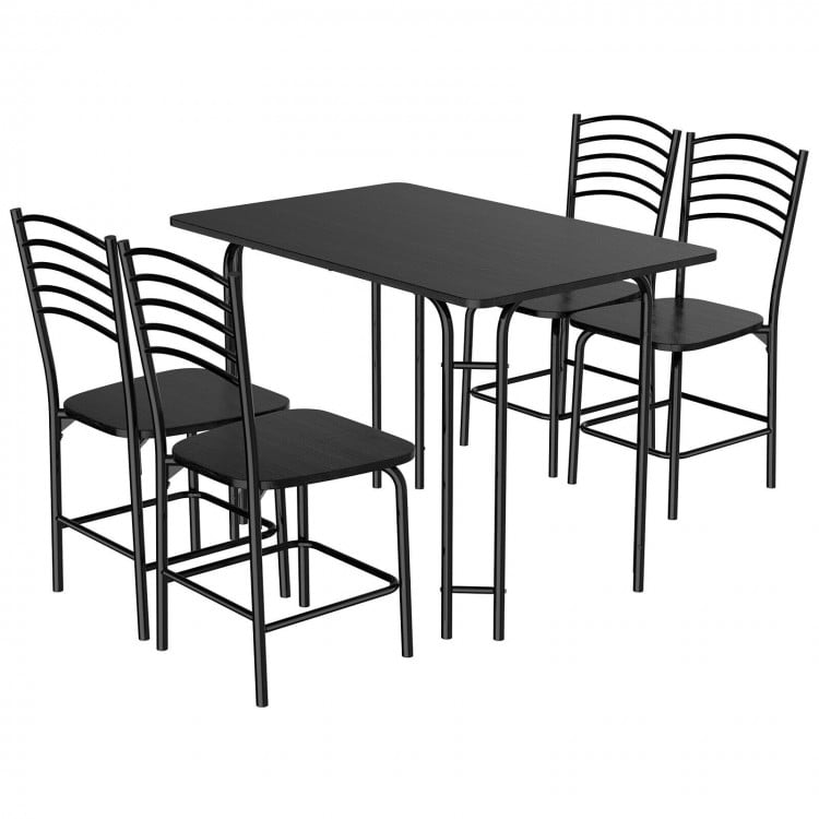 0783501391203 - Coast Esstisch-Set 5-tlg - 4 Stühle - Max 100 kg - 107 x 70 x 76 cm - Schwarz