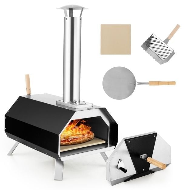 0783501391715 - Tragbarer Pizza-Ofen - Schwarz - 500 °C - 51x385x83cm