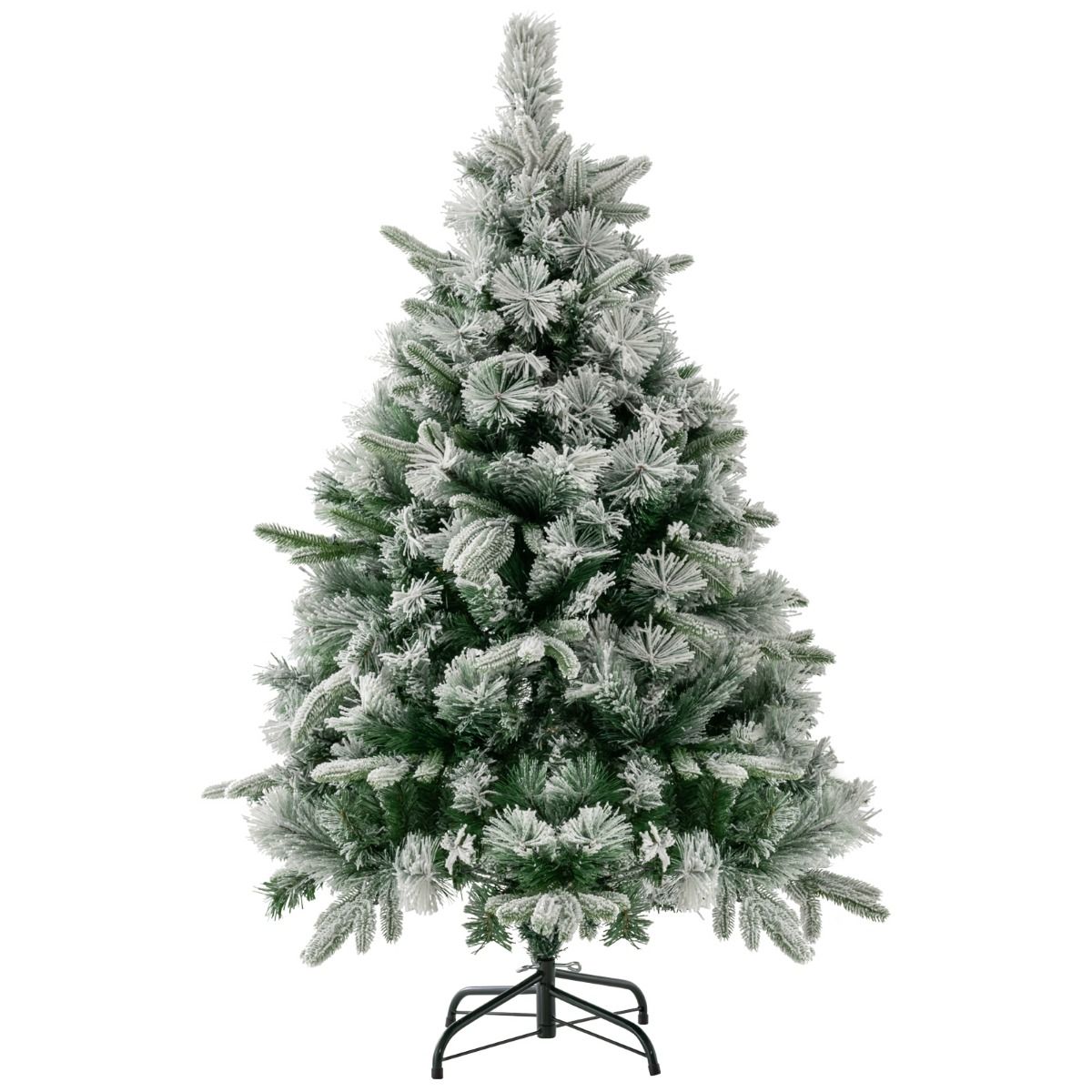 0783501392408 - Künstlicher Weihnachtsbaum mit Schnee und Lichtern - 150 warmweiße LED-Lichter - 136 cm hoch - grün