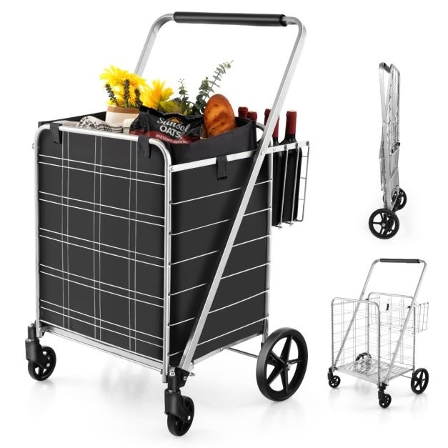 0783501395218 - Küste faltbar Einkaufswagen Einkaufswagen für schwere Nutzung wasserdichtes Futter Kapazität von 126 L Portable Tool Cart