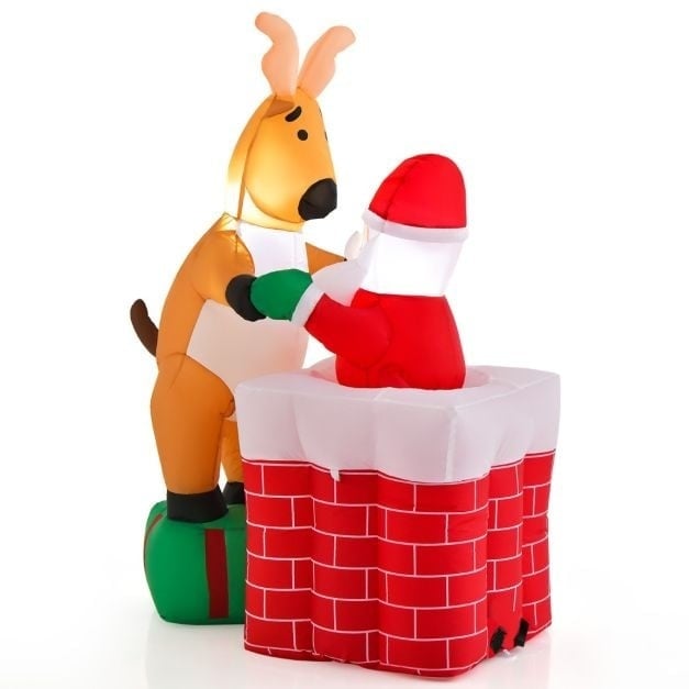 0783501423577 - Küste Aufblasbarer Weihnachtsmann + Rentier - 155cm - Mit LED - Innen + Außen 0783501423577 - Küste Aufblasbarer Weihnachtsmann + Rentier - 155cm - Mit LED - Innen + Außen