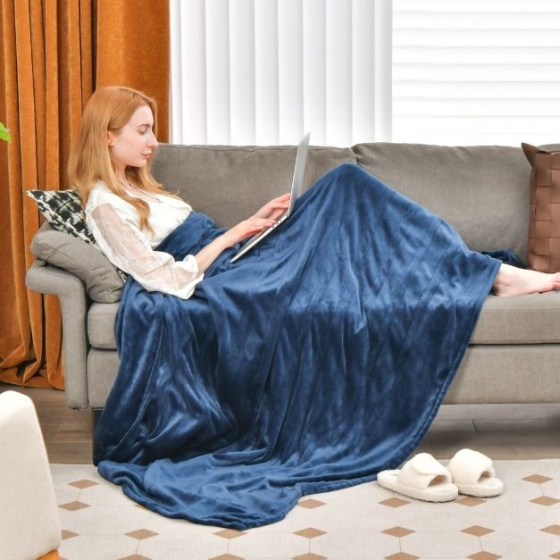 0783501423737 - Heizdecke 150 x 200 cm 4 Temperaturstufen und 8-Stunden-Timer & PTC NTC-Ãœberhitzungsschutz Rosa Grau Blau