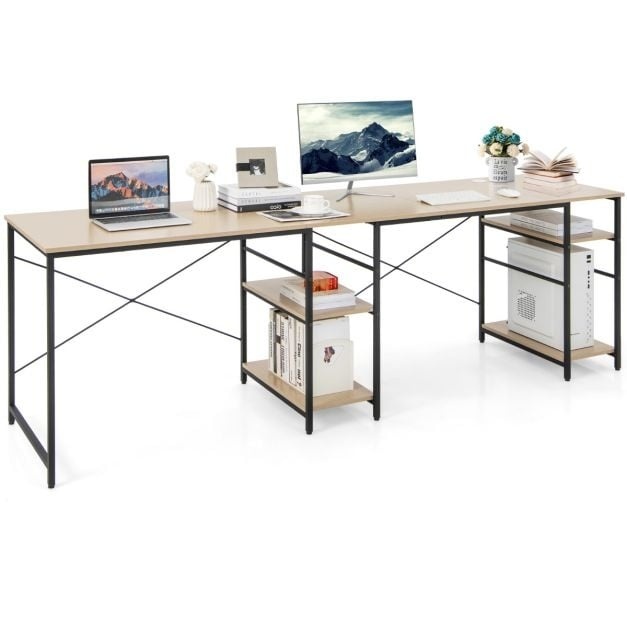 0783501424260 - Desk L-shape - Reversibler Eckschreibtisch mit 4 Ablagen - 242 x 60 x 75 cm