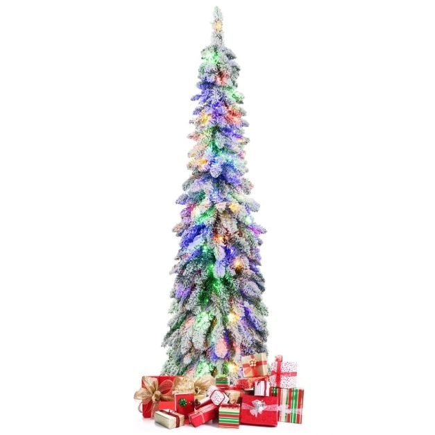 0783501424857 - 150 cm hoher künstlicher Weihnachtsbaum Beflockter Weihnachtsbaum mit 334 PVC-Zweigen 150 LED-Lichter 2 Lichtfarben Timer und 11 Modi