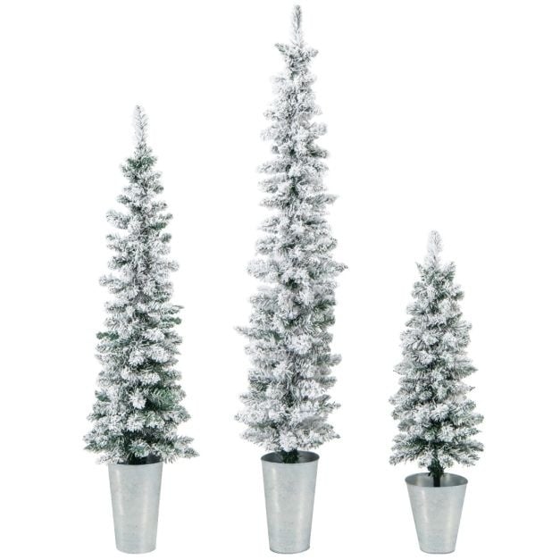 0783501425083 - Weihnachtsbaum-Set Künstliche Weihnachtsbäume im 3er-Pack Flauschige Weihnachtsbäume mit 120 140 160 Zweigspitzen und zementgefüllten Metalltrommeln