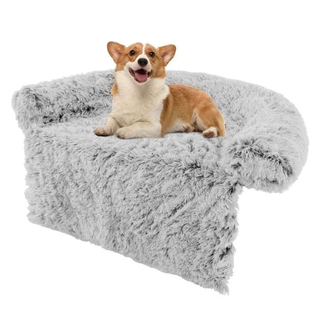 0783501425267 - Plush Dog Bed - Hundekissen mit waschbarem Bezug - Kleine und mittlere Hunde - Grau