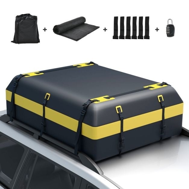 0783501426394 - Waterproof Roof Carrier for Vehicle 595 L Roof Bag Anti-Rutsch-Matte Pad Lock 10 Straps 6 Door Hooks 1 Bag with Drawstring