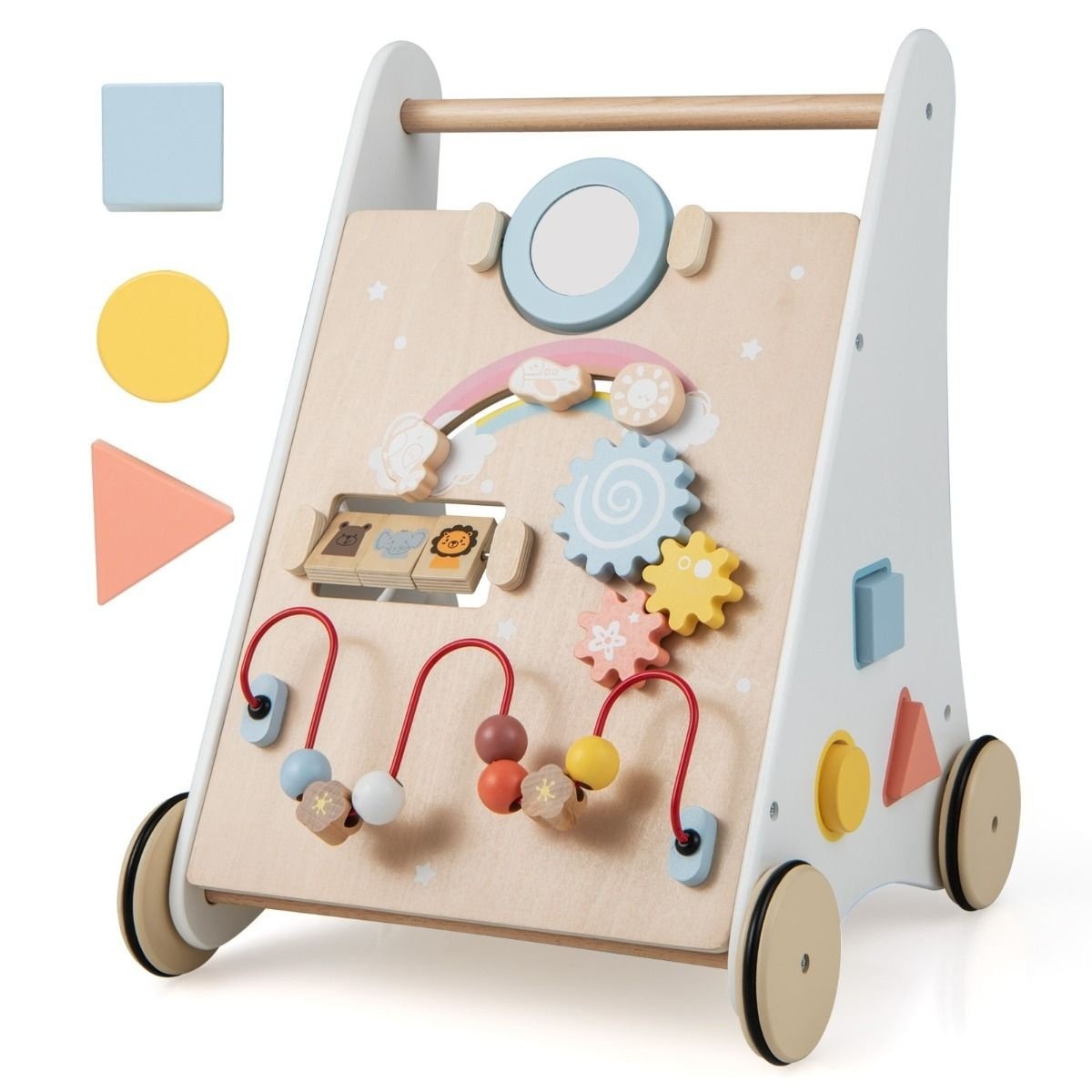 0783501426509 - Kinderwagen mit Lerntafel - 35 x 33 x 45 cm - Weiß Natur