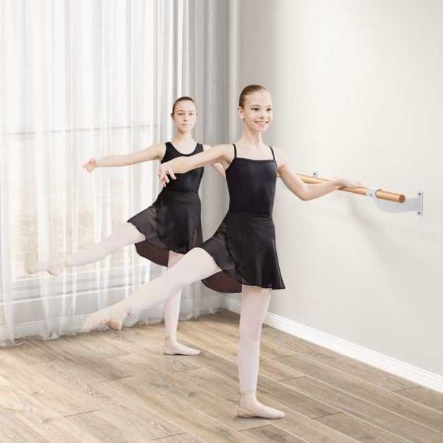 0783501426813 - Ballett-Wandstange 120 cm Einzelne Ballettstange Ballettausrüstung in Buche für Yoga und Stretching für Kinder & Erwachsene