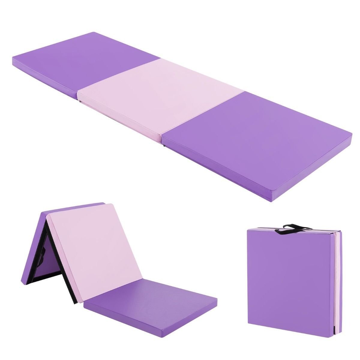 0783501428121 - Gymnastikmatte - faltbar - 180 x 60 x 5 cm - Rosa + Lila