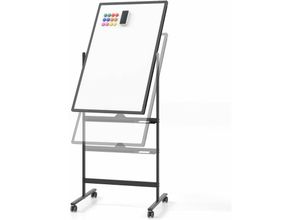 0783501438830 - Doppelseitiges mobiles Whiteboard 60 x 90 cm höhenverstellbares magnetisches Whiteboard mit Rollen Ständer und Stiftablage inkl Zubehör für