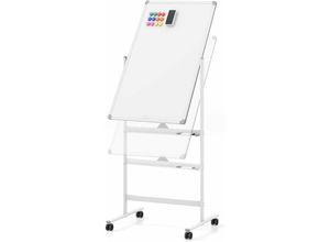 0783501438847 - Doppelseitiges mobiles Whiteboard 60 x 90 cm höhenverstellbares magnetisches Whiteboard mit Rollen Ständer und Stiftablage inkl Zubehör für