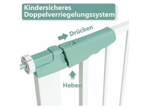 0783501439639 - Türschutzgitter Baby 80-132cm Treppenschutzgitter aus Metall ohne Bohren Sicherheitsgitter Babygitter Druckmontage automatisch schließen für Babys