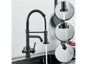 0783798512459 - Onyzpily - 3 Wege Trinkwasser Armatur Küche Edelstahl360° Drehbar Trinkwasserhahn Küchenarmatur 3 in 1 Mischbatterie für Wasserfilter Wasserhahn