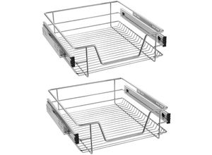 0784035909490 - 2x Küchenschublade Teleskopschublade 50cm - Küchenschrank Schrankauszug Schlafzimmerschränke Korbauszug Vollauszug (50cm) - Uisebrt