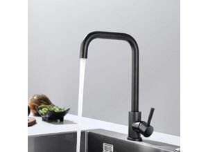 0784124955841 - Cecipa - Wasserhahn Küche Schwarz mit Glitzer 360° Drehbar Küchenarmatur aus Edelstahl Geeignet für Spülbecken Mischbatterie Armatur Küche