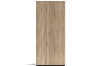 0784196610693 - Holz Kleiderschrank mit zwei Türen 80x177h cm sonoma Eiche Farbe - Seba