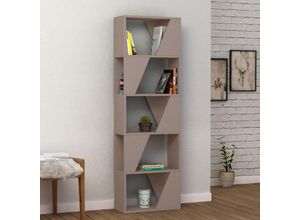 0784196613335 - Toscohome - Modernes Bücherregal mit Regalen in taubengrau 54x168H cm - Rahmen