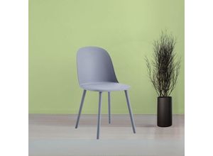 0784196614806 - Dunkelgrauer Polypropylenstuhl mit umlaufender Rückenlehne - Opale